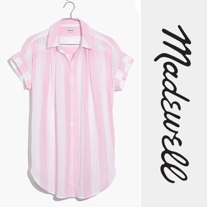 Madewell Pink Striped Blouse